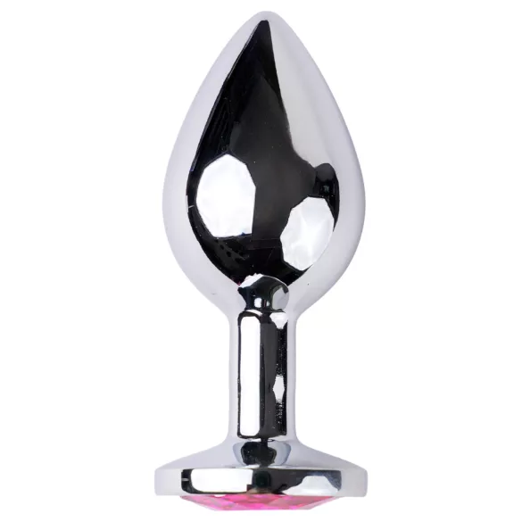 Desirel Pink Jewel M - anal plug (sølv-rosa)