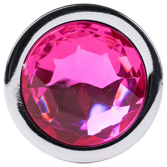 Desirel Pink Jewel M - anal plug (sølv-rosa)