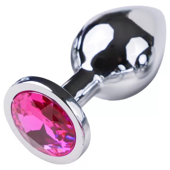 Desirel Pink Jewel M - anal plug (sølv-rosa)