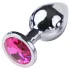 Desirel Pink Jewel M - anal plug (sølv-rosa)
