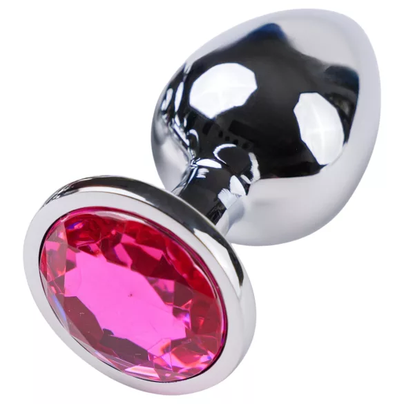 Desirel Pink Jewel L - analplugg (sølv-rosa)