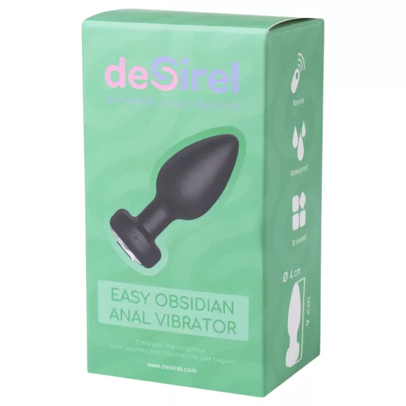 Desirel Easy Obsidian - trådløs analvibrator med radio (svart)