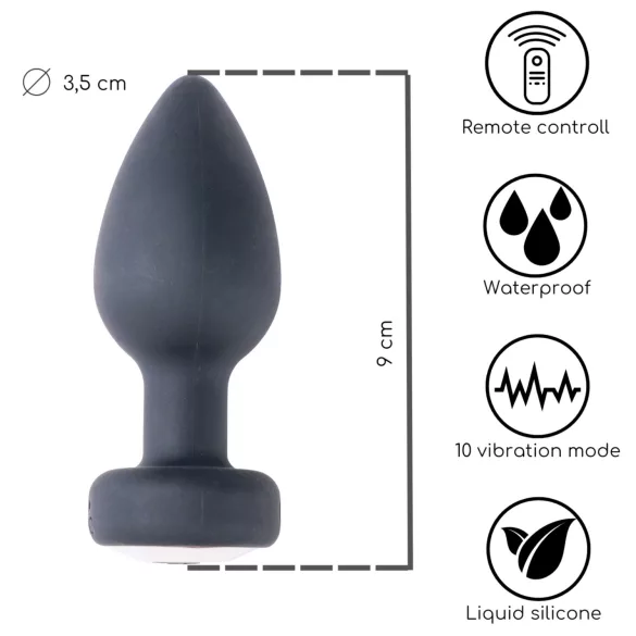Desirel Easy Obsidian - trådløs analvibrator med radio (svart)