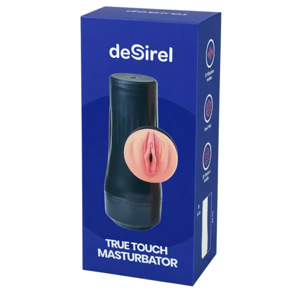 Desirel True Touch - naturtro vibrerende onanihylse (natur-svart)