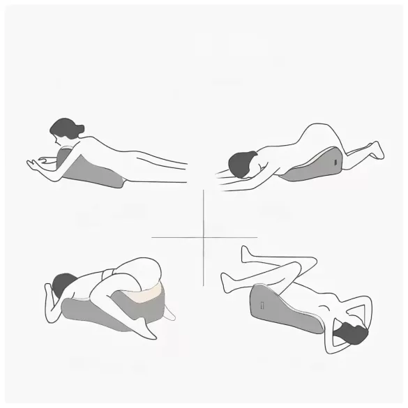 Magic Pillow - Minneputetrekk med dildo-holder (grå)