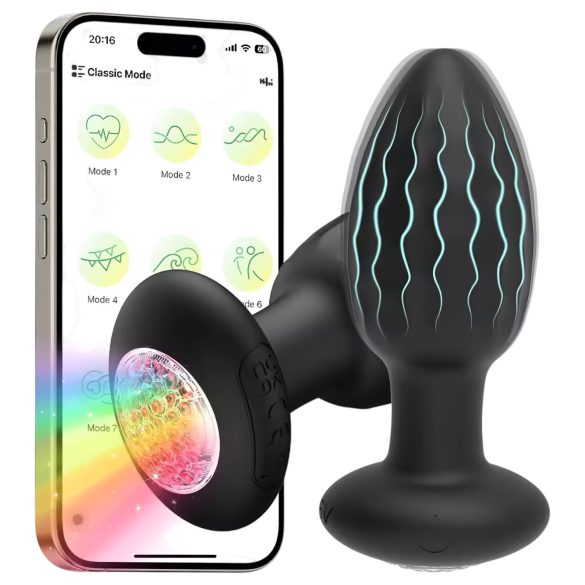 Smart, lysende analplugg (svart)