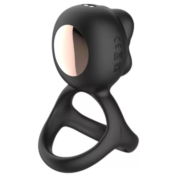 Biu-Biu - penisring og slikkende klitorisvibrator (svart)