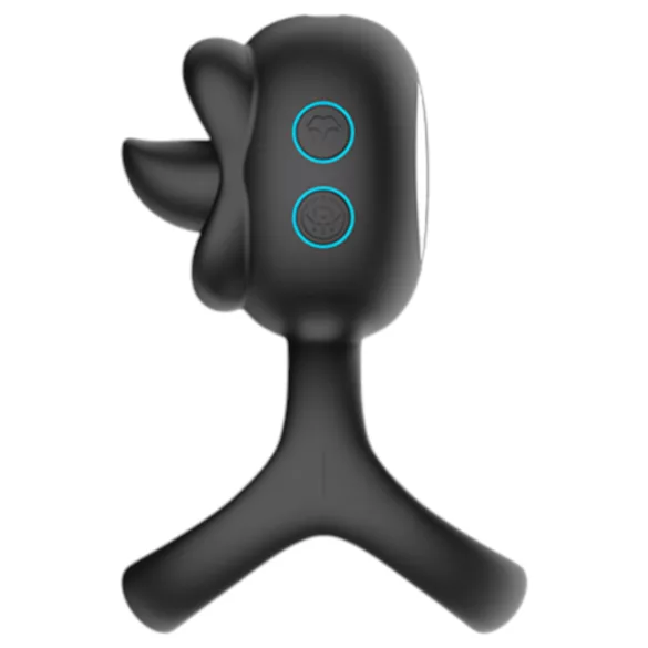 Biu-Biu - penisring og slikkende klitorisvibrator (svart)