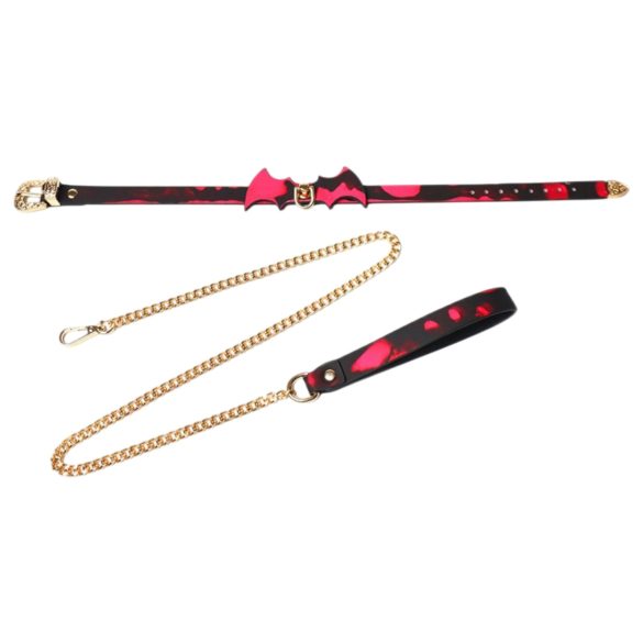 Fargeendrende halsbånd med bånd (svart)