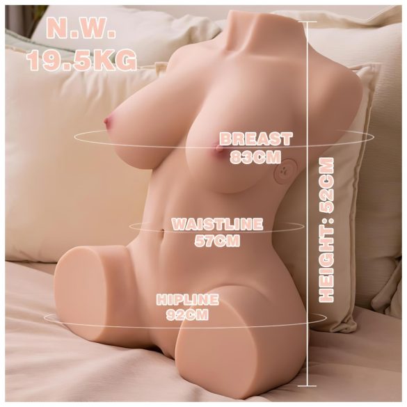 XISE Dania - torso masturbator med støtfunksjon (naturlig)