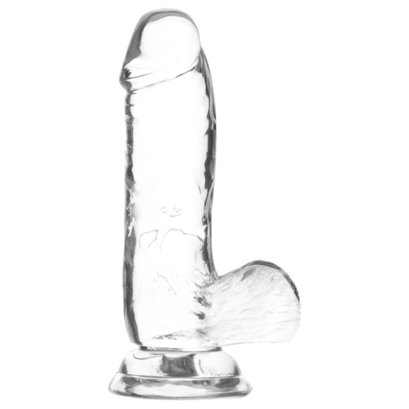 Addiction Crystal - gjennomsiktig sugedildo med ball, 15 cm