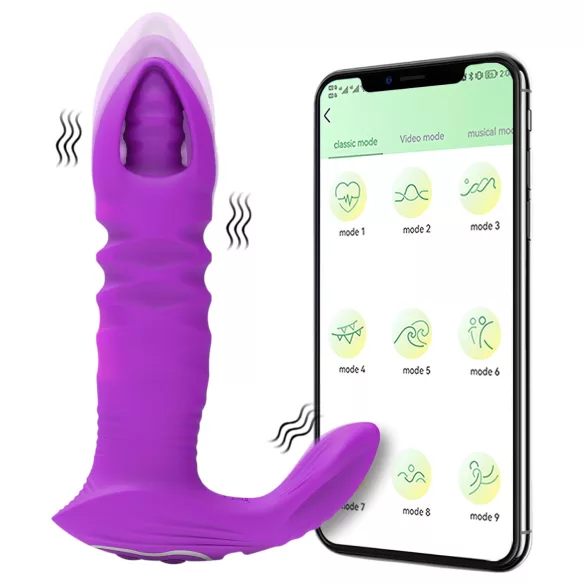 AlvUp - App-styrt støt-analdildo (lilla)