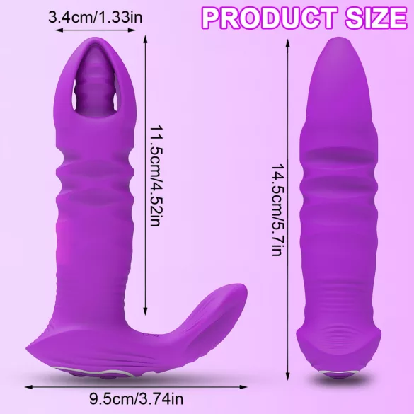AlvUp - App-styrt støt-analdildo (lilla)