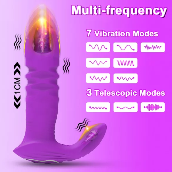 AlvUp - App-styrt støt-analdildo (lilla)