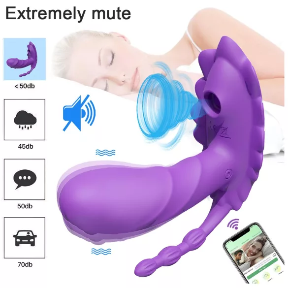 AlvUp - App-styrt bærbar vibrator (lilla)