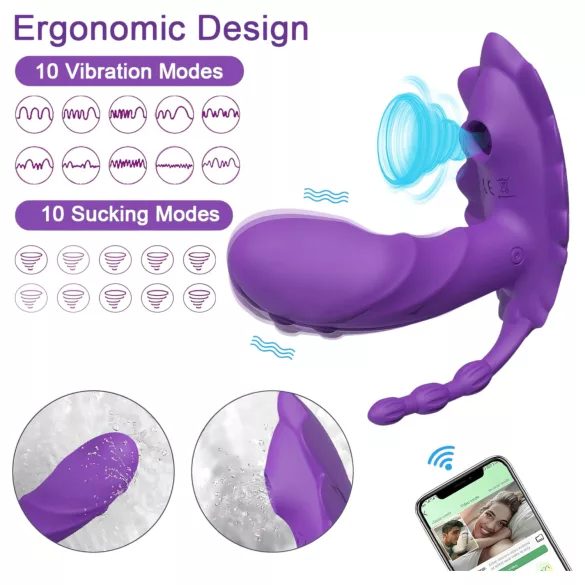 AlvUp - App-styrt bærbar vibrator (lilla)