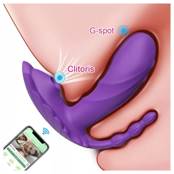 AlvUp - App-styrt bærbar vibrator (lilla)