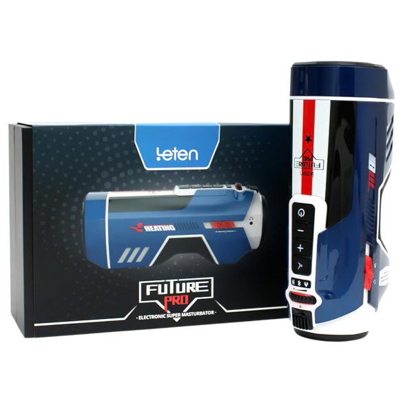 Leten SM Future Pro - elektrisk støt, lyder, strammende, oppvarmende masturbator (blå)