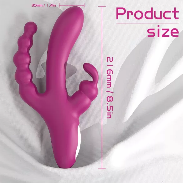 Sex HD Joker - oppladbar, vanntett trearmet vibrator (lilla)