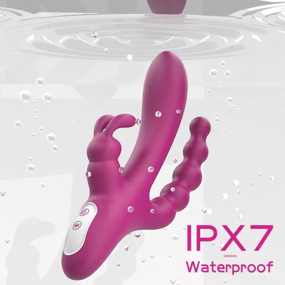 Sex HD Joker - oppladbar, vanntett trearmet vibrator (lilla)