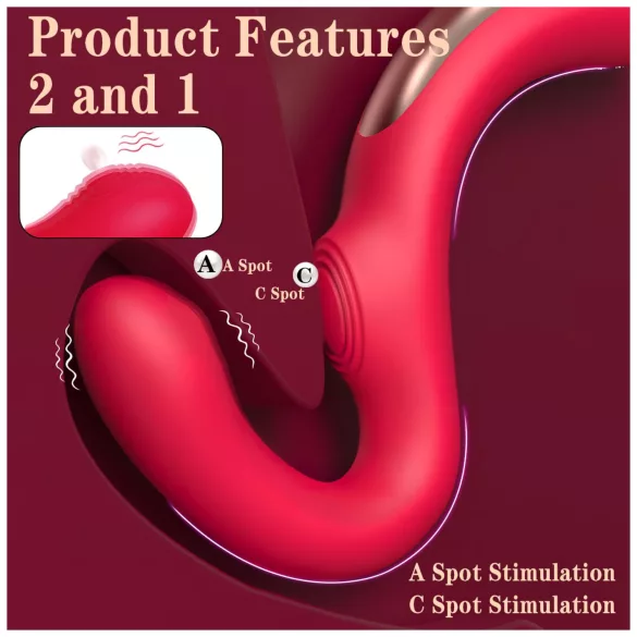 SEX HD Genie - G-punkt og klitorisvibrator (rød)
