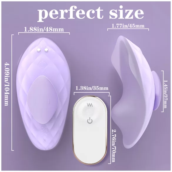 Sex HD - bærbar trusevibrator med fjernkontroll (lilla)