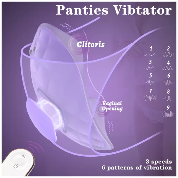 Sex HD - bærbar trusevibrator med fjernkontroll (lilla)