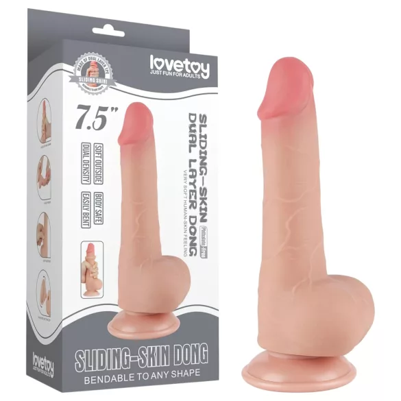 Lovetoy Sliding-Skin - Orkidé Ball-Testikeldildo - 20cm (naturlig)