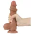 Lovetoy Sliding-Skin - testikuler dobbel-lags dildo - 20,8cm (mørk naturlig)
