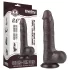 Lovetoy Sliding-Skin - realistisk tofarget dildo med testikler - 20cm (brun)