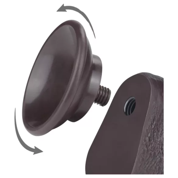 Lovetoy Glidende-Hud - sugekopp, dobbeltsjiktdildo - 20,8 cm (brun)