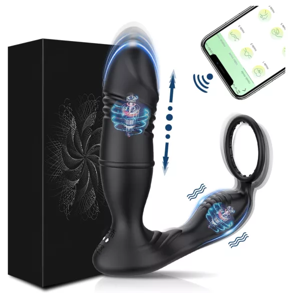 AlvUp - smart prostata vibrasjonsring for penis (svart)