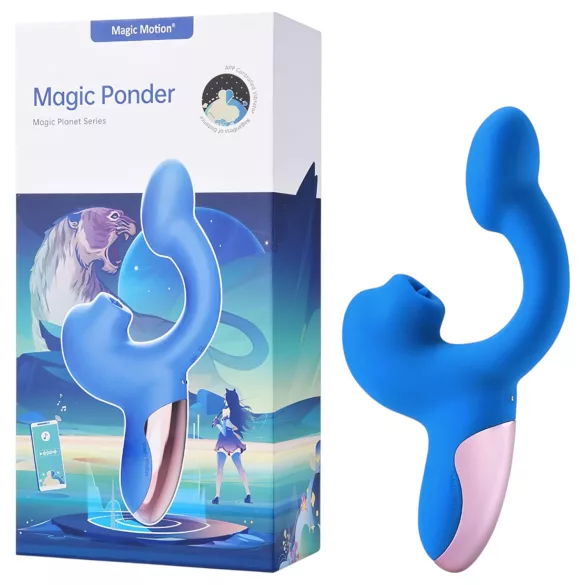 Magic Motion Magic Ponder - 2-i-1 klitoris vibrasjonsstav (blå)