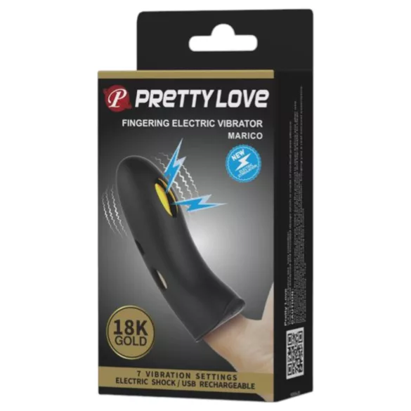 Pretty Love Marico - elektro stimuli finger vibrator (svart)