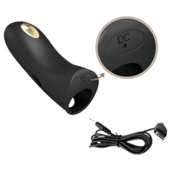 Pretty Love Marico - elektro stimuli finger vibrator (svart)
