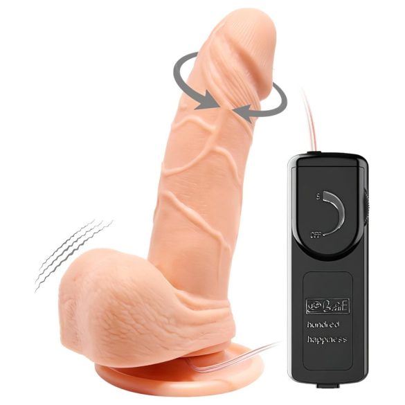 Baile Barbara Mark - naturtro, roterende vibrator - 15 cm (naturlig)