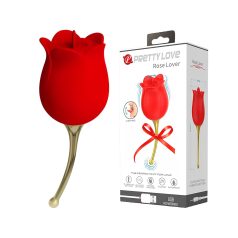 Pretty Love Rose Lover - 2-i-1 tunge klitorisvibrator (rød)