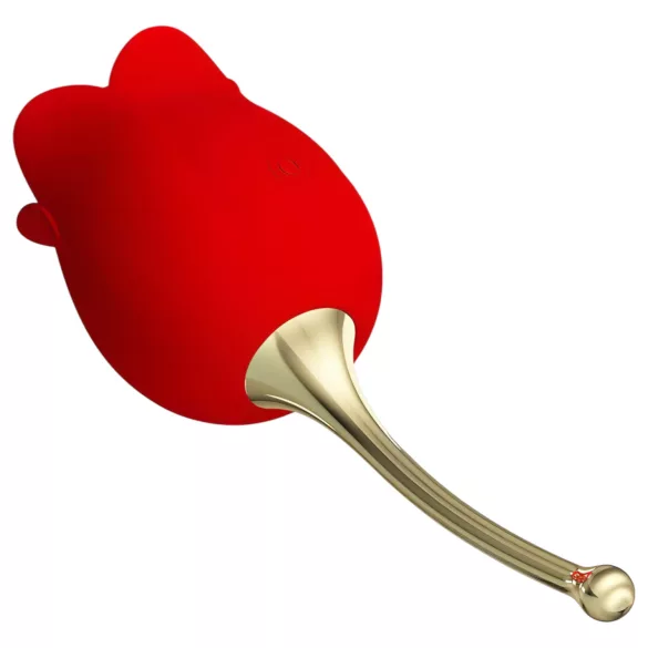 Pretty Love Rose Lover - 2-i-1 tunge klitorisvibrator (rød)
