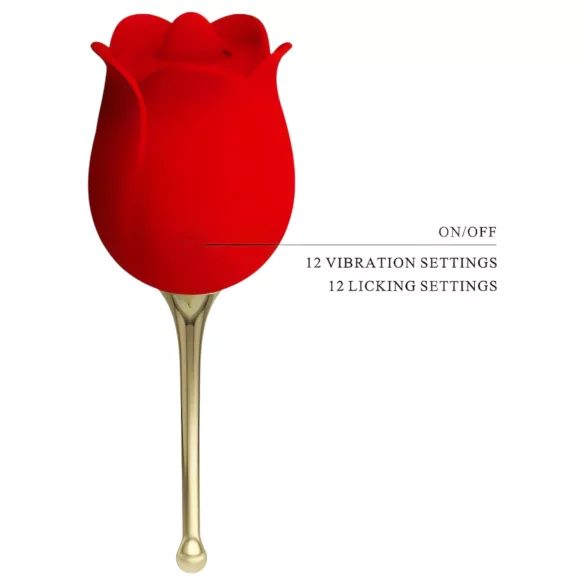 Pretty Love Rose Lover - 2-i-1 tunge klitorisvibrator (rød)