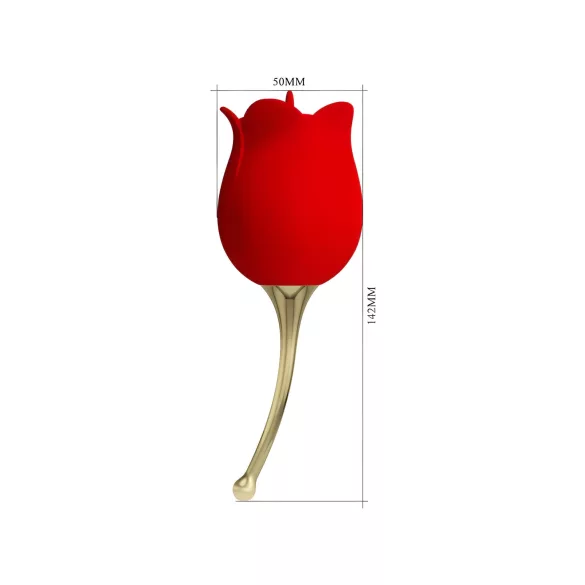 Pretty Love Rose Lover - 2-i-1 tunge klitorisvibrator (rød)