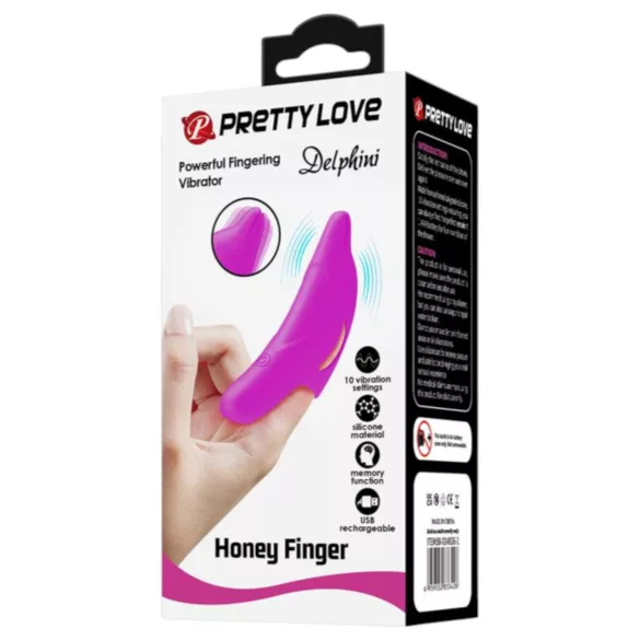 Pretty Love Delphini - delfin fingertuppvibrator (lilla)