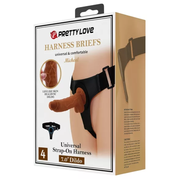 Pretty Love Seletøy - universalt undertøy med dildo - 17 cm (svart)