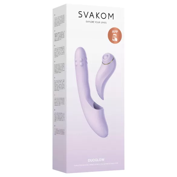 Svakom DuoGlow - App-styrt G-punkt- og klitorisstimulator vibrator (lilla)