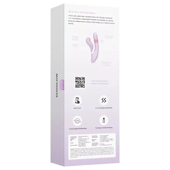 Svakom DuoGlow - App-styrt G-punkt- og klitorisstimulator vibrator (lilla)