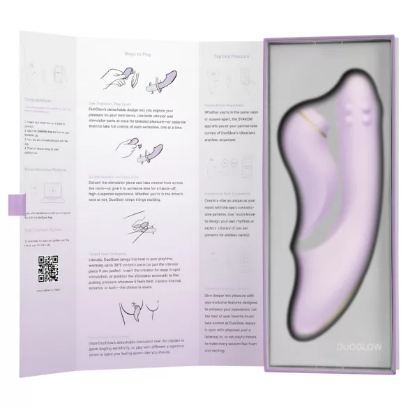 Svakom DuoGlow - App-styrt G-punkt- og klitorisstimulator vibrator (lilla)