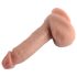 Dual Density - naturtro dildo med sugekopp og baller - 18cm (natur)