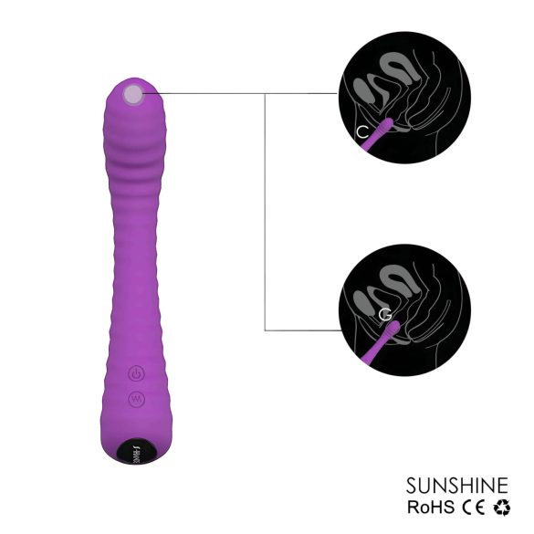 Sex HD Solskinn - oppladbar, rillet G-punkt vibrator (lilla)