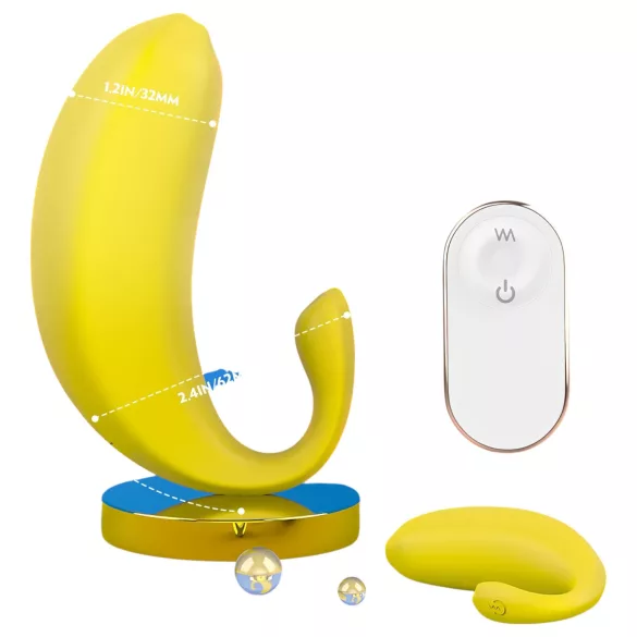 Sex HD - smart, bananformet vibrerende egg (gul)