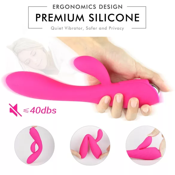 Sex HD Muses - oppladbar, vanntett varmende vibrator (rosa)