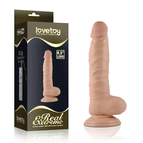 Lovetoy Real Extreme - sugekoppdildo - 21cm (natur)